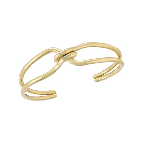  Gold-tone Intertwined Knot Cuff Bracelet (Yellow)