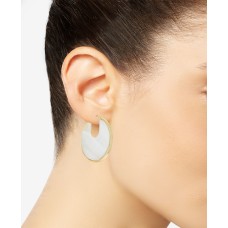 Alfani Gold-Tone Stone Hoop Earrings