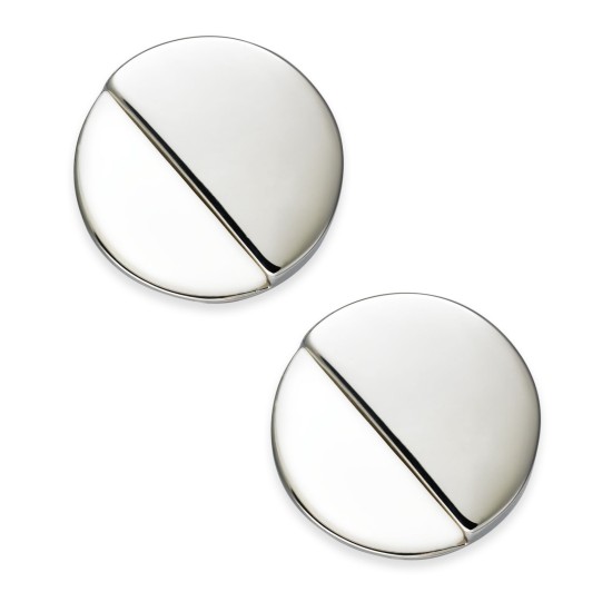  Gray Acrylic Round Button Earrings