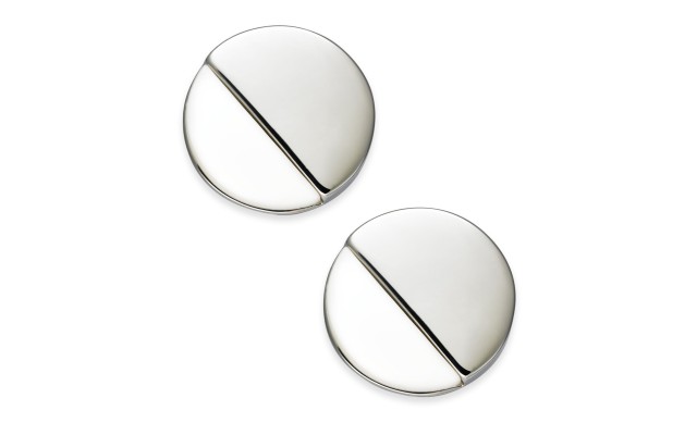  Gray Acrylic Round Button Earrings