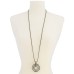  Hematite-Tone Pave Multi-Circle Pendant Necklace, 36″ + 2″ extender,Black