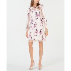 Alfani Illusion-Lace Shift Dress (Pink/18)