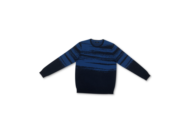  Men’s Abstract Cotton Sweater (Navy, 2XL)