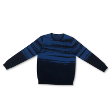 Alfani Men’s Abstract Cotton Sweater (Navy, Medium)