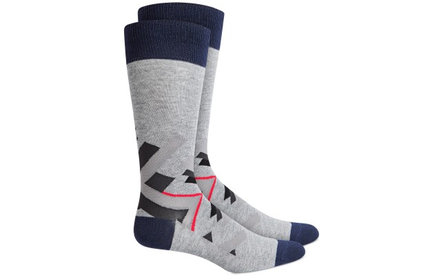  Men’s Abstract Geometry Socks, Gray