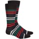  Mens Alfatech Horizontal Stripe Dress Socks, Black/ Red, 7-12