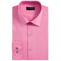 Alfani Men’s Bedford Cord Classic/Regular Fit Dress Shirts, Pink, 16 1/2 L