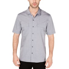Alfani Men’s Camp Collar Shirts (Gray, XL)