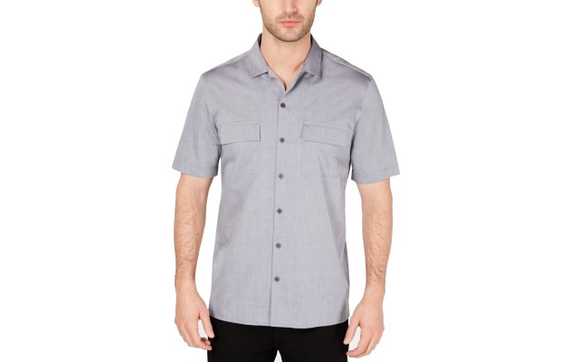  Men’s Camp Collar Shirts (Gray, XL)