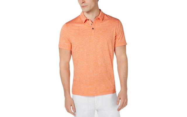  Men’s Classic-Fit Ethan Performance Polo (Orange, S)