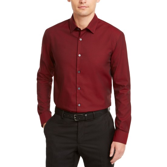  Men’s Classic-Fit Solid Shirts, Tango Red, X-Large