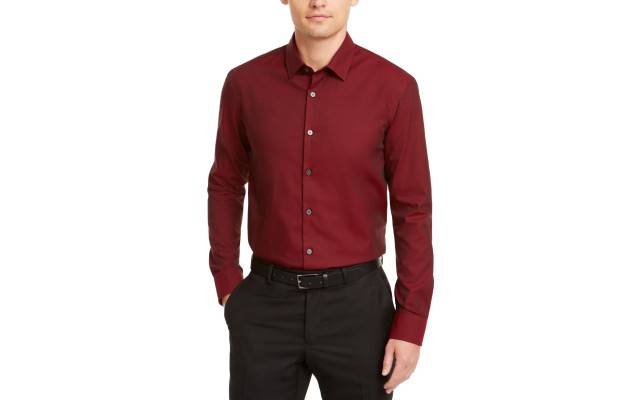  Men’s Classic-Fit Solid Shirts, Tango Red, X-Large