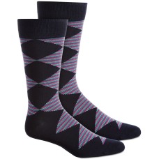 Alfani Men’s Diamond Striped Sock, Pastel Blue