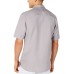  Men’s Lagoon Stretch Linen Blend Classic Fit Shirt (Gray, S)