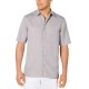  Men’s Lagoon Stretch Linen Blend Classic Fit Shirt (Gray, S)