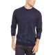  Men's Paint Splatter Crewneck Sweater, Navy, X-Large
