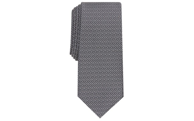  Men's Pearl Geo Necktie, Gray