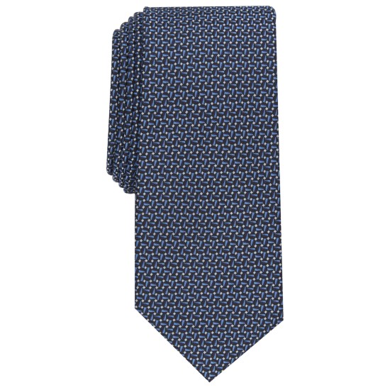  Men's Pearl Geo Necktie, Navy