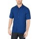  Men’s Platoon Linen Shirt (Dark Blue, M)
