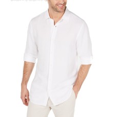 Alfani Men’s Platoon Linen Shirt (White, S)