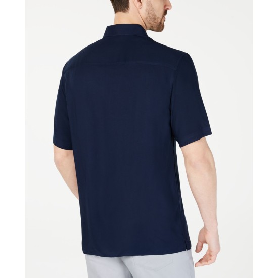  Men’s Regular-Fit Bowler Stripe-Print Shirt, Navy