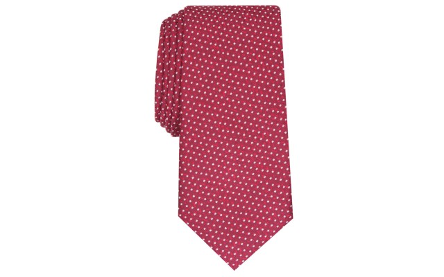  Men's Slim Abstract Dot Ties, Burgundy