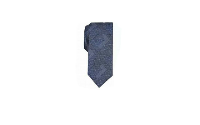  Men’s Slim Abstract Geometric Tie (Navy)