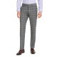  Men’s Slim-Fit Stretch Gray Plaid Suit Pants (Gray, 32X32)