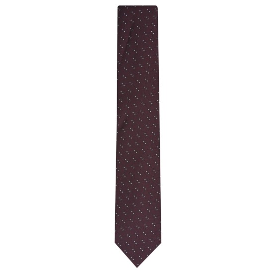  Men’s Slim Geometric Tie (Burgundy)