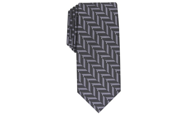  Men's Slim Geometric Ties, Black