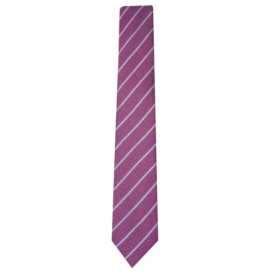  Men’s Slim Stripe Tie (Magenta)