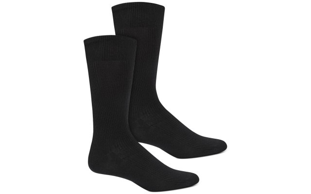  Men’s Solid Ribbed Socks, Black