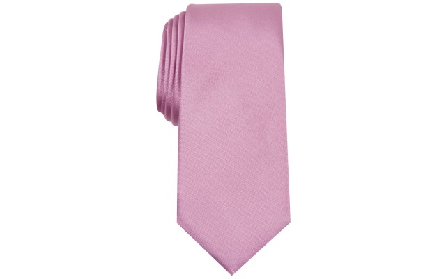  Men’s Solid Texture Slim Tie (Dark Pink)
