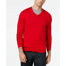 Alfani Men&#8217;s Solid V-Neck Cotton Sweater