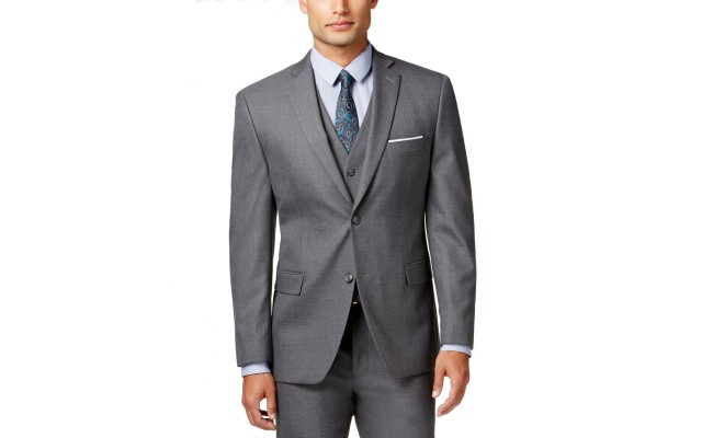  Men’s Stretch Performance Slim-Fit Jacket (Gray, 44T)