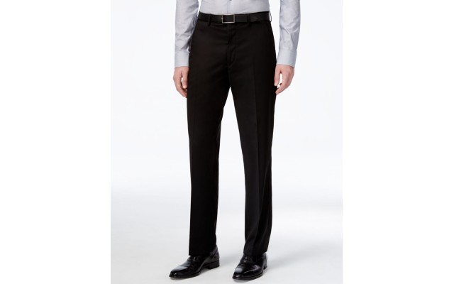  Men’s Stretch Performance Solid Slim-Fit Pants, Black/Stretch, 32X30