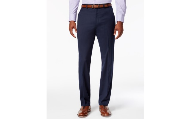  Men’s Stretch Performance Solid Slim-Fit Pants, Navy Solid, 32X30