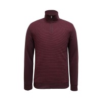 Alfani Men’s Textured Colorblocked Quarter-Zip Sweater (Wine, Medium)