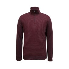 Alfani Men’s Textured Colorblocked Quarter-Zip Sweater (Wine, Medium)