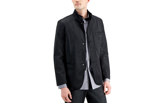  Men’s Textured Hybrid Sportcoat (Black, XX-Large)