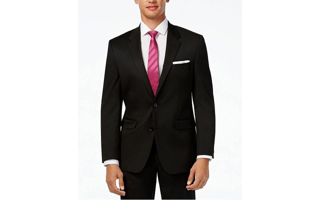  Men’s Traveler Solid Classic-Fit Jacket (Black, 38 R)