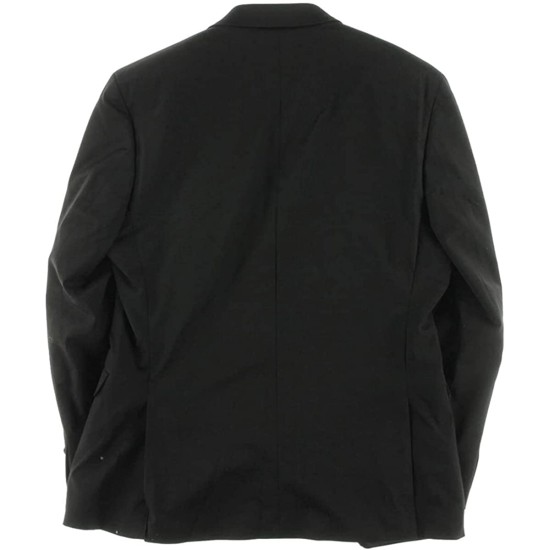  Mens Traveler Woven Notch Lapel Two-Button Suit Jacket, Black, 42 T