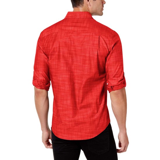  Men's Warren Long Sleeve Shirt, Bright Red, 2X-Large