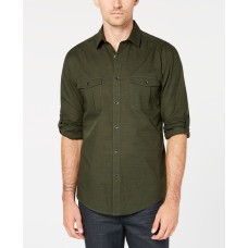 Alfani Men’s Warren Long Sleeve Shirt (Green, X-Large)