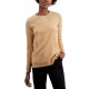  Metallic-Detail Vented-Hem Sweater, in Regular & Petite, Brown, Medium