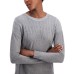  Metallic-Detail Vented-Hem Sweater, in Regular & Petite, Gray, Small
