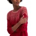  Metallic-Detail Vented-Hem Sweater, in Regular & Petite, wine, Large