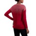  Metallic-Detail Vented-Hem Sweater, in Regular & Petite, wine, Small