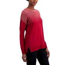 Alfani Metallic-Detail Vented-Hem Sweater, in Regular & Petite