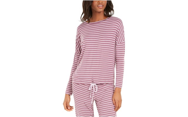  Okeo-Tex® Tie-Waist Sleep Top, Purple, X-Small